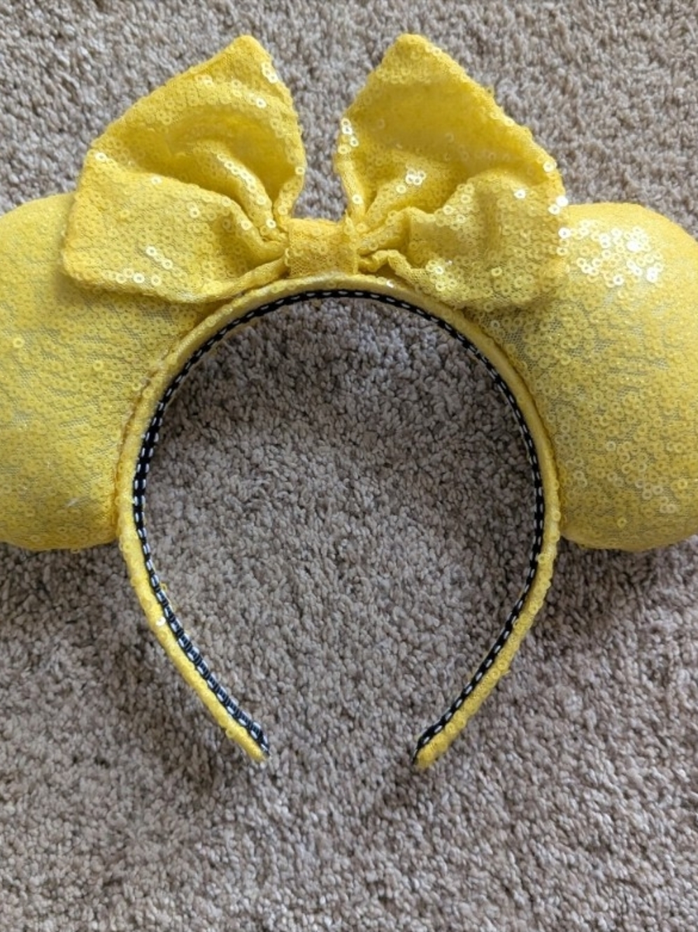 Yellow Sequin Bow Kids Headband